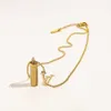 Moda damska luksusowy design naszyjnik Choker 18K złota platowane naszyjniki ze stali nierdzewnej wiszą