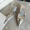 Sandali in pelle spazzolata a triangolo di lusso Scarpe da donna Décolleté con cinturino posteriore Calzature di lusso Abito da sposa con tacchi alti da donna 35-40