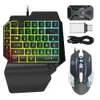 Combos Wired Mechanical Keyboard RGB Mouse Converter Combo Set Gamer Kit with Backlight OTG Adapter for PUBG PS4/Switch/Xbox One