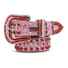 Casual Designer Belts for Women Mens Belt BB Inlaid med strass nålspänne vit ceinture som gåva