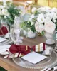 Table Napkin 4pcs Autumn Winter Stripes Christmas Red Square 50cm Wedding Decoration Cloth Kitchen Dinner Serving Napkins