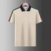 Mens Designer Polo Camisas Luxo Polos Casual Mens Camiseta Snake Bee Carta Impressão Bordado Moda High Street Man Tee 23