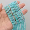 Beads 2023 -selling Natural Stone Semi-precious Stones Oblate Amazonite Faceted Bead Making DIY Necklace Bracelet Size 4mm Gift