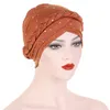 Cekin warkocz Indie muzułmańskie kobiety hijab chemo cap rak turbanowy maska ​​włosów Wewnętrzna czapka głowa owijka islam czapki head carf femme