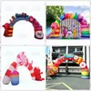 all'ingrosso 6 m 20 piedi di larghezza attraente arcobaleno tema bckdrop arco di caramelle gonfiabili con nappe colorate fantasia sweet zuccherofAaafa rchwayb alloonf orp artyd ecor