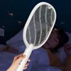 Andra hemträdgård 2in 1 Electric Insect Racket Swatter Zapper Mosquito Swatter Killer Lamp USB Raddbar Electric Bug Zapper Fly Swatter Trap 230526