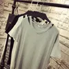 탑 여름 면화 Tshirt 여성 플러스 크기 가슴 146cm 3xl 4xl 5xl 6xl 7xl 8xl 9xl 짧은 슬리브 Tshirt 여자 검은 회색 흰색 색상