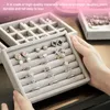Jewelry Pouches Portable Soft Velvet Ring Display Organizer Box S Fashion Earring Storage Case Showcase Tray