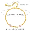 Link Bracelets Minimal Natural Fresh Water Pink Pearl Gold Plated Bracelet Elegant Easy Matching Classic Handmade Sweet Hand String For