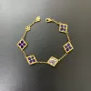 18k Gold Luxury Clover Designer Charm Armband för Women Party Jewelry