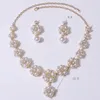 Znakomite kryształowe zestawy biżuterii z kwiatów dla kobiet przyjęcie weselne Akcesoria biżuterii