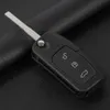 Ny bilnyckelskalfodral Hållbara svarta 3-knappar Ersättning Flip Foldning för Ford Fiesta C-Max Galaxy Kuga S-Max Mondeo MK4 Nyckelringar