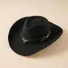 Bérets Western Cowboy Hat Roll Up Brim Sombrero Caps Rétro Feutre Mexicain Jazz Thème Party AccessoiresBérets BéretsBérets Pros22