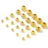 Beads 5mm 6mm 8mm 10mm 12mm Copper Gold Filled Round Sparkledust Loose Spacer Metal DIY Making Necklace Jewelry 5-10PCs