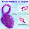 Seksspeeltje stimulator Penisring Vibrerende Clitoris Stimulator g Spot voor Paar Vibro Vertraging Likken Vagina Orgasme Lock Fijne Mouw vibrator Seksspeeltje producten