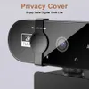 كاميرات الويب 4K Webcam 1080p Mini Camera 2K كاميرا الويب الكاملة عالية الدقة مع كاميرا ويب للتمثيل التلقائي للميكروفون لجهاز الكمبيوتر المحمول كمبيوتر الكمبيوتر الشخصي على الإنترنت