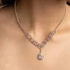 Mode Nieuwe Hot Selling Necklace Accessories Luxe waterdruppel oorbellen Premium Rhinestone ketting set bruiloft ornamenten 06