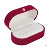 Ювелирные мешочки для свадебного обручального кольца, носитель коробки, винтажный двойной слот