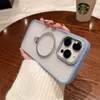 Luksusowy metal na magnetyczny pierścień Niewidzialny stojak bezprzewodowy obudowa ładowania iPhone'a 15 12 13 14 Pro Max Matte Frosted Clear Cover