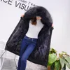 Women's Leather Haining Raccoon Dog Fur Coat Over The Knee Pai Overcome Middle And Long Detachable & Faux