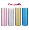 20oz Straight Tumblers Sublimation Texture Powder Glitter Mugs with Plastic Straw Lid Double Wall Vacuum Insulated Portable Water Cup 528