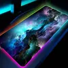 Pads Large Office RGB LED Lllumination Mouse Pad Mat Gamer Space Universe Gaming Mousepad Keyboard Compute Anime Desk Mat For CSGO