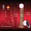 Sexleksaker massager realistiska män dildo vibrator för kvinnor teleskopisk vibration uppvärmning penis g spot klitoris anal vagina stimulering vuxna leksaker