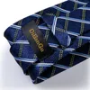 Papillon scozzese a righe blu per uomo 8 cm di larghezza Mens Business Wedding Neck Tie Set Pocket Square Gemelli Gravatas Homens Cravatta