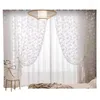 Tenda a tendina trasparente in tulle bianco ricamato per soggiorno, camera da letto, porta, balcone di lusso, finestre, pizzo, farfalla