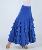 Roupas de ginástica feminino de dança moderna desgaste saia longa saias de salão de salão de baile padrão flamenco fantasia vestido espanhol waltz