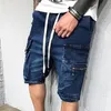 Jeans masculinos Summer Men calças esportivas casuais se encaixam em corredores de pistas de moletom de qualidade de joelho de qualidade shorts retos