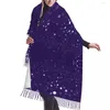 Scarves Tassel Scarf Large 196 68cm Pashmina Winter Warm Shawl Wrap Bufanda Female Blured Glitter With Blinking Stars Cashmere