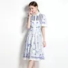 Frauen Boutique Gedruckt Kleid Kurzarm Kleid 2023 Sommer Gedruckt Kleid High-end-Elegante Dame Kleider OL Kleider