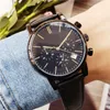 2023 nouvelle montre hommes loisirs diamant montres or boîtier en acier cuir Quartz montre-bracelet bracelet mâle Relogio Masculino BOSS11