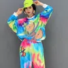 Dress Womens Loose Diamond Rainbow Bear Two Piece Outfits Tracksuit Long Sleeve White Sweatshirt Hooded Sets for Ladies Sweatsuits
