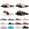 디자이너 슬리퍼 슬리퍼 패션 G Luxurys Sandalias Floral Slipper Leather Flats Sandals Summer Beach Shoes Loafers Gear Bottom Sliders 35-46