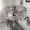 Lustres Moderne Bulle K9 Lustre En Cristal En Acier Chromé De Luxe Suspension Pour Salon Modèle Lustre Lampen Suspension Luminaire