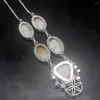 Цепочки GemstoneFactory Jewelry Big Promotion 925 Silver Natural Lovely Ocean Jasper Charming Women Chain Collece 50 см 202301365