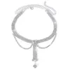 Trend All-Match Multi-Layer Tassel Necklace Sparkla Luxury Shiny Rhinestone Clavicle Smycken Halsband
