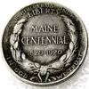 1920 Maine Commemorative Half Dollar Silver Plated Copy Coin