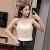 Kvinnors tankar Camis Summer Crop Top Women Silk Satin Tank Camisole ärmlös Vest Casual Basi Tops Backless Croped Ladies Croo