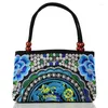 Taille Taschen Mode Stickerei Frauen Kleine Handtaschen National Floral Gestickte Dame Top-griff Einschichtige Perlen Träger