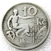 1931 Argento 10 Korun Moneta Cecoslovacchia Republika Ceskoslovenska Gümüş Kaplama Kopya Paraları