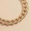 Choker übertrieben klobaner Kettenkette Halskette raues Oberflächendesign Gold Silber Farbblech Collar Collier Party Geschenkhärker