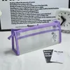 Caixa de lápis fosco transparente para meninas suprimentos escolares bolsa de papelaria de caneta de grande capacidade