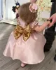 Robe de fille mignonne bébé filles robe d'anniversaire avec paillettes arc fleur fête robes baptême