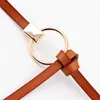 Belts Women Waist Belt Lovely Women's Big Ring Decorated Female Est Design Gold Pin Buckle Solid Genuine Leather Strap