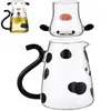 Dinnerware Sets Household Kitchen Cartoon Kettle With Cup Water Pitcher Pot Glass Tea