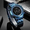 Montre-bracelets Top Luxury Mens Watches Tech Sport Step Counter Digital Watch Quality Quality 3atm Full Steel LCD Militarywatch Military