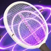 Andra hemträdgård 2in 1 Electric Insect Racket Swatter Zapper Mosquito Swatter Killer Lamp USB Raddbar Electric Bug Zapper Fly Swatter Trap 230526